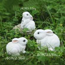 3-teiliges Set von Hasenornamenten, Kaninchen Tierdekorationen für Garten und Hof