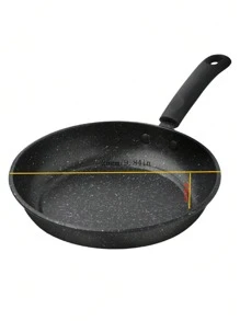 1 件不粘煎锅套装，花岗岩涂层不粘锅，适用于牛排、鸡蛋、煎饼，适用于电磁炉、燃气炉、电炉灶 - 包括木铲和清洁布海鲜煮 - 黑色 - 查看 7