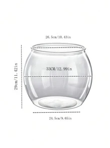 塑料防摔圓形透明金魚缸，用於客人桌面大堂的迷你魚缸分館，圓形辦公室觀賞烏龜魚缸 - 無色 - 查看 2