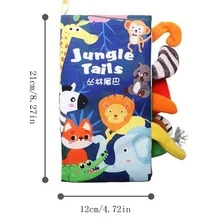 Baby Cartoon Animal Tail Cloth Book Tear Not Rotten Sound Paper Children Toddler Enlightenment Educational Clothbooks Toys Gifts - Multicolor - View 3