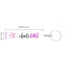 多種顏色非接觸式證件持有人鑰匙扣，工作許可證夾，學生袋掛飾，DIY鑰匙扣和證件持有人 - 紫色 - 查看 4