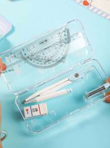 1 Bộ La Bàn Hoạt Hình Với 7 Dụng Cụ Văn Phòng Phẩm Bao Gồm Thước Tam Giác, Thước Đo Góc, La Bàn Cho Học Sinh Học Tập - Nhiều màu - Xem 4
