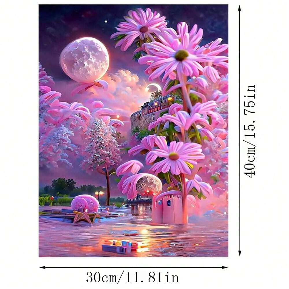5D DIY Full Round Drill Diamond Painting Houses Kit Home Decor Art