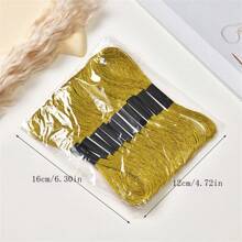 12股6根金屬金色刺繡線線軸，適用於十字綉/刺繡/手環製作 - 金色 - 查看 7