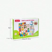 Wooden Geometric Shape Matching Sorting Puzzle, Color And Shape Recognition Early Educational Building Blocks, Beneficial For Babies To Recognize Colors And Shapes - Multicolor - View 2