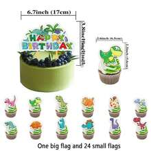 12 banderitas pequeñas + 1 banderita grande para decorar tartas, para usar en fiestas de cumpleaños - Verde militar - Ver 3