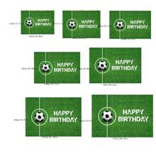 Toile de fond thème football, décoration de fête d'anniversaire pour garçon ou fille joueur de football, toile de fond pour photo, accessoire cadeau d'anniversaire - multicolore - Voir 5