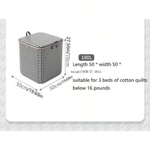 Extra Large Capacity Foldable Storage Box With Handle And Moisture-Proof Clothes Storage Bag For Comforter Dust-Proof Bag Moving Packing Bag - Black and White - View 2