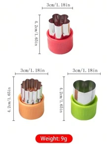 Set di forme tagliapasta per verdure da 1,5" - Mini tagliapasta per biscotti, stampini per frutta, dolci e paste per stampi da forno e accessori per integratori alimentari - Multicolore - Visualizzare 7