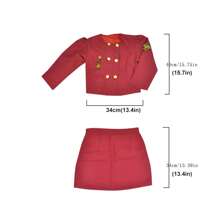 Accesorios para niños de conjunto de azafata de vuelo. Incluye sombrero de aeromoza para niñas, para disfraces de Halloween y cosplay de carrera - Rojo - Ver 2