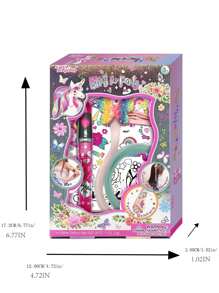 1 套女孩派对套装，包括 1 个卷发延长蝴蝶夹、1 张彩色和黑色/白色纹身贴纸、1 支纹身笔、女孩礼物、生日礼物。 - 銀色 - 查看 3