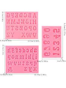 3pcs Silicone Mold For Upper Case/Lower Case/Letter And Number
