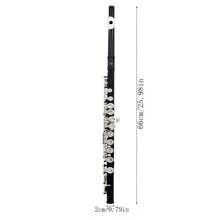 LADE Classic 16-Hole Closed-Hole Flute: Lacquered Nickel-Plated Brass, Perfect Musician's Gift - With Cleaning Kit & Leather Case