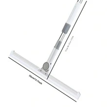 Floor Squeegee 13 Inch Silicone Long Handle Of 55" For Window Cleaning Shower Squeegee Scrubber Combi With Pole Extendable Telescopic Adjustable Stainless Glass Squeegee Bathroom Shower - Beige - View 3