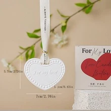 1入心形芳香石掛飾（香氣：英國梨和小蒼蘭），純淨車內香氛擴散器和室內櫥櫃長效香氛飾品，生日禮物和紀念品 - 白色 - 查看 8