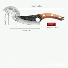 1 pieza Cuchillo carnicero de acero inoxidable forjado de patrón de martillo con alto contenido de carbono para hogar, exteriores, pescado y carne - Multicolor - Ver 6