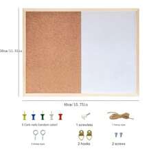 11.8"X15.7" Dry Erase Cork Board, Magnetic Whiteboard,Bulletin Combination Board, Notice Pin Board, Memo Board, Wall Mounted Dry Erase Board Vision Board For Home, School And Office Back To School