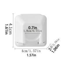 2pcs Self-Adhesive Curtain Rod Brackets Without Drilling Bathroom Accessories - White - View 2