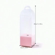 PVC透明全景玫瑰單花盒手持燈塔新鮮花卉包裝母親節花束永恆花卉包裝花束包裝禮品創意透明包裝盒 - 1PCS - 查看 5