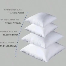 1pc Cushion Core For Hotel/Dorm Decorative Pillows, Nonwoven Cloth White Pillow Filling, Non-Detachable, Outer Cover Not Included - View 2