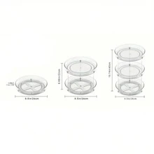 旋轉收納盒-完美適用於廚房、餐具室、櫥櫃、冰箱、桌子、梳妝台-透明調味料收納盒,適用於調料和醬料-透明 - 白色 - 查看 10