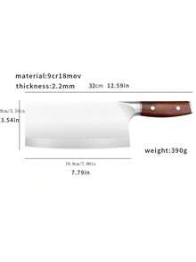 Cuchillo de carnicero de cocina de acero inoxidable 90Cr18MoV para hogares y restaurantes, cuchillo afilado para cortar carne con mango precioso rojo - Multicolor - Ver 3