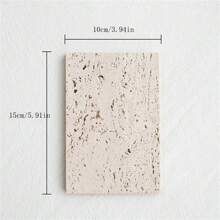 石頭珠寶展示底座，帶孔大理石效果天然石裝飾盤底座，攝影道具配件 - 米色 - 查看 7