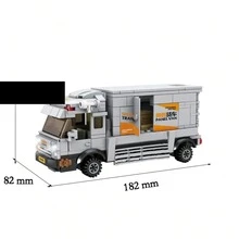城市快遞卡車積木大型冷藏卡車運輸車模型組裝積木玩具兒童無盒 - 彩色 - 查看 7