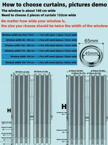 1pc Modern Plain Simple Polyester And TC Blackout Curtains For Bedroom Living Room Balcony With Eyelets - Black - View 2