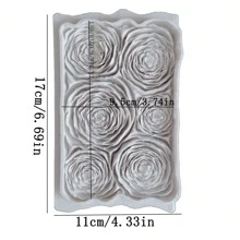 1 件玫瑰纹理蛋糕装饰硅胶模具、翻糖蛋糕装饰工具、硅胶模具、糖果杯蛋糕、巧克力模具、厨房配件、烘焙工具、生日派对 - 淺灰色 - 查看 7