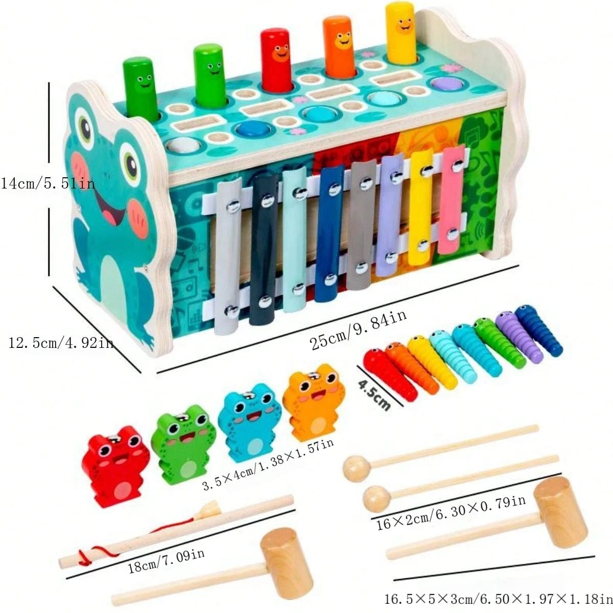 6In1 Wooden Montessori Toy For 1YearOld Toddlers, Hammering Game