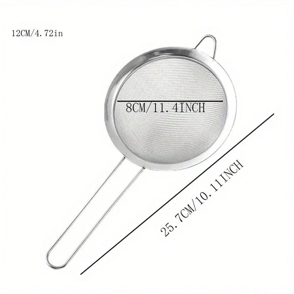 1pc Large Fine Mesh Strainer, Kitchen Metal Food Strainers With Sturdy