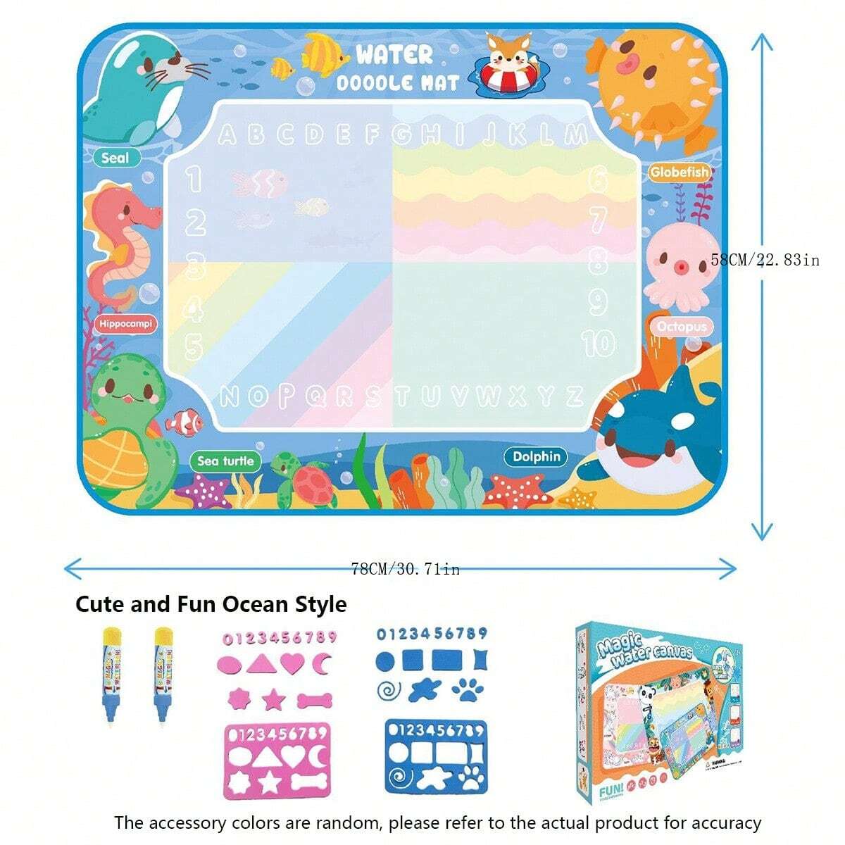 Kids Toys Water Doodle Mat Painting Coloring Pad For Toddlers 13