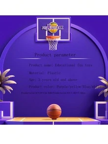 Desktop Basketball Arcade: Fun Interactive And Educational Toy! Interactive Basketball Hoop Finger Shooting Game - 2 Player Tabletop For Kids Party Fun - Multicolor - View 9