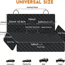 Premium Car Seat Cover For Back Seat, Waterproof Dog Seat Cover, , Scratch-Resistant And Non-Slip, Protecting Pet Hair And Mud, Washable Back Seat Dog Cover Compatible With Car Armrest Dog Car Seat Car Seat Covers Dog Car Seat Cover Pet Car Seat - Black - View 2