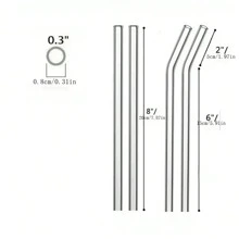 10 件可重复使用的彩色玻璃吸管 - 非常适合户外、家庭、野餐、露营、运动 - 适用于冰沙、奶昔、茶、果汁、鸡尾酒 - 包括清洁刷 - 混色 - 查看 9