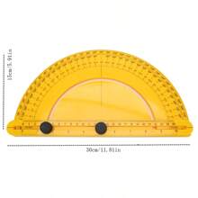 Semi-Circle Ruler ABS Material Profile Multi-Function Measuring Angle Ruler Angle Measuring Ruler - Yellow - View 2