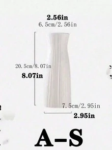 1入組PE塑料裝飾花瓶，帶有壓花設計，適用於家居和辦公室裝飾的桌上裝飾品 - 白色 - 查看 14