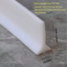 1 Rolle 2M T-förmiger Badewannen-Spritzschutz, Wasser-Barriere für Badezimmer & Küchenarbeitsplatten, Duschboden-Trenner, 3CM hoher effektiver Wasserdamm, weiches selbstklebendes Material beschädigt die Haut nicht, Badezimmer Dekoration, Herbst Dekoration, Badezimmer Accessoires, Schulanfang