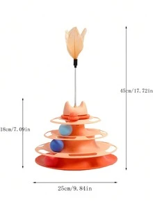 1pc Cat Toy Turntable Ball With Wand For Boredom Relieve, Perfect For Kitten And Cat - Multicolor - View 12