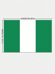 Nigerian Flag Size 4 - 90*150cm, One-Sided - Apricot - View 2