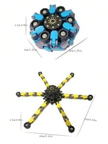 1pc Random Robot Finger Tip Deformation Hand Spinner Toy, Stress Relief Spiral Finger Gyroscope - Multicolor - View 8