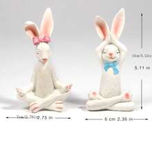 1set (2pcs) 13cm Cartoon Yoga Bunny Rabbit Garden Outdoor Decorative Sculpture - Set Of Yoga Bunnies - View 2