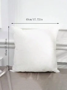 1pc Square Pillow Insert, Sofa Throw Cushion Filling, Lumbar Waist Back Support Cushion - White - View 5