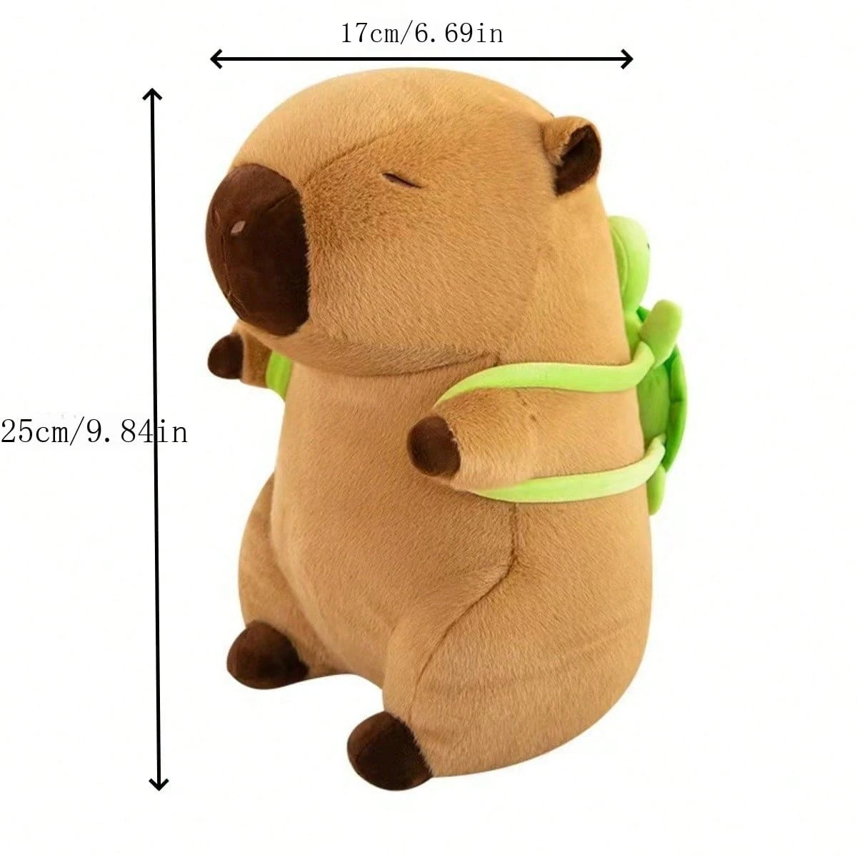 Peluche Capibara Con Zaino Tartaruga - Animali Morbidi Per Bambini, Regalo Simpatico Per Ragazzi E Ragazze