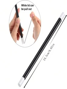 5 piezas de Varitas mágicas de plástico, aderezo de carnaval perfecto para magos y hechiceros con palabras mágicas de blanco y negro, accesorio mágico para trucos, juego de cumpleaños y favores de fiesta - Blanco y Negro - Ver 2