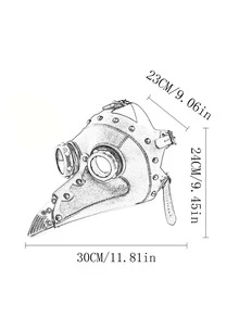 跨境蒸汽朋克万圣节瘟疫鸟嘴医生面具头套 - 黑色 - 查看 7