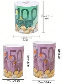 1 Stück Sparschwein in Dollarform, versiegeltes Münzsparschwein in Euro-Metall, Spardose, zufälliger Stil & Farbe, Geschenk für Feiertage