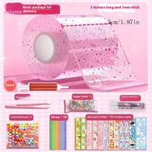 1入奈米膠泡泡橡皮泥吹泡泡套裝，包含DIY雙面膠帶，奶油膠和Gooka奈米膠水 - 彩色 - 查看 2