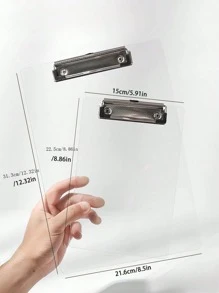 1pc A4 Transparent Clipboard, INS Clear And Thick Writing Board For Restaurant Menu And Document Folder Back To School,Back To School,School Supplies